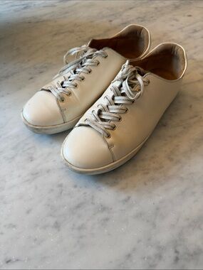 Sézane Jack Low-Top Trainers Smooth Ecru White Leather